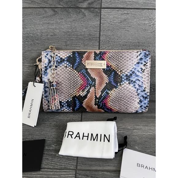 NWT Brahmin Millie Wristlet Multi Eliasson Genuine Leather Sold Out B000517 - Picture 1 of 7